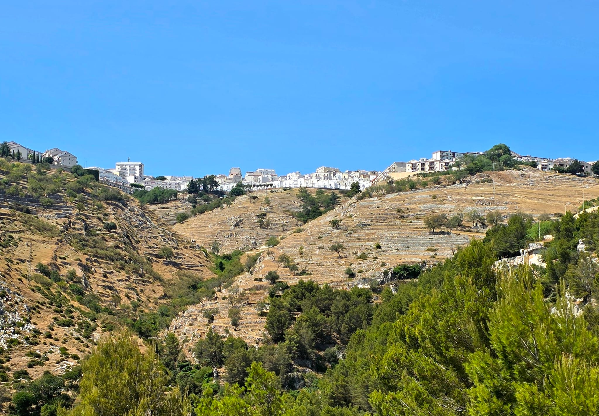 Monte Sant'Angelo, weiße Bergstadt auf einem Höhenrücken im Gargano